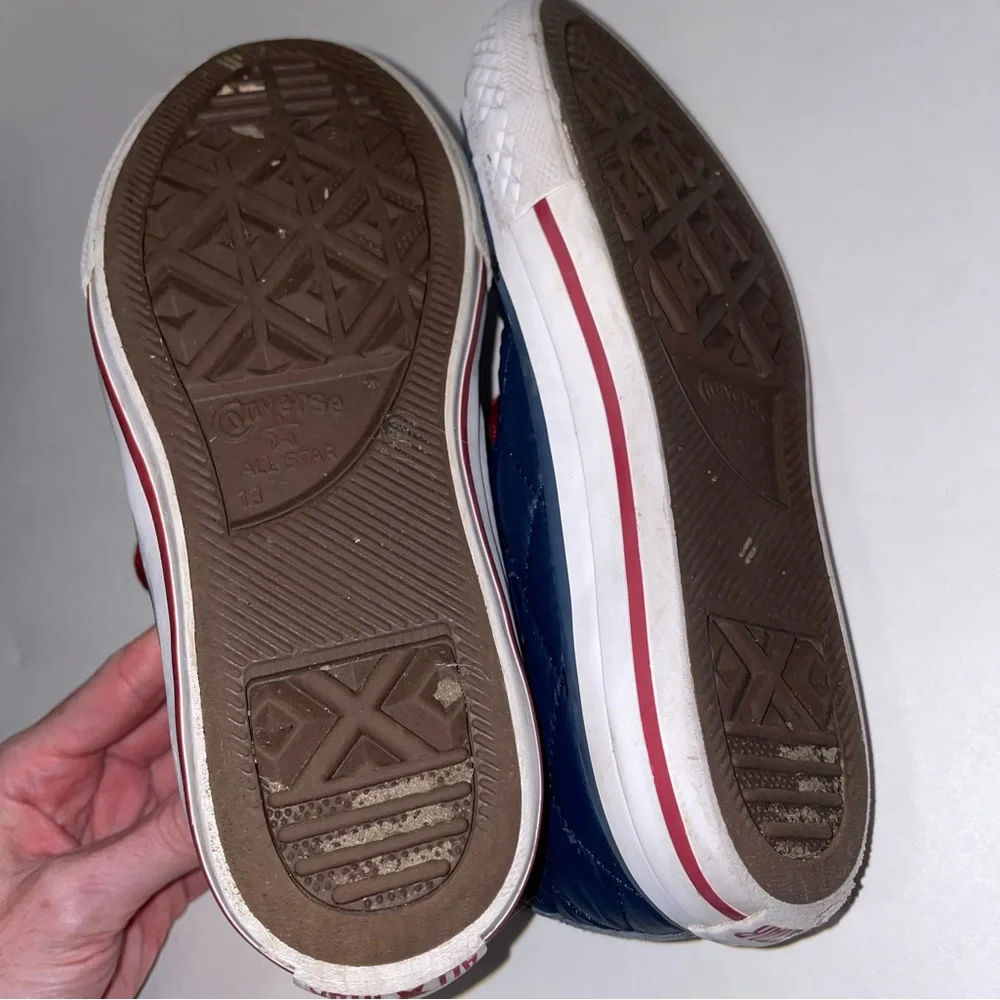Converse Youth Size 13 Chuck Taylor All Star High Top Navy Blue Quilted Zipper
